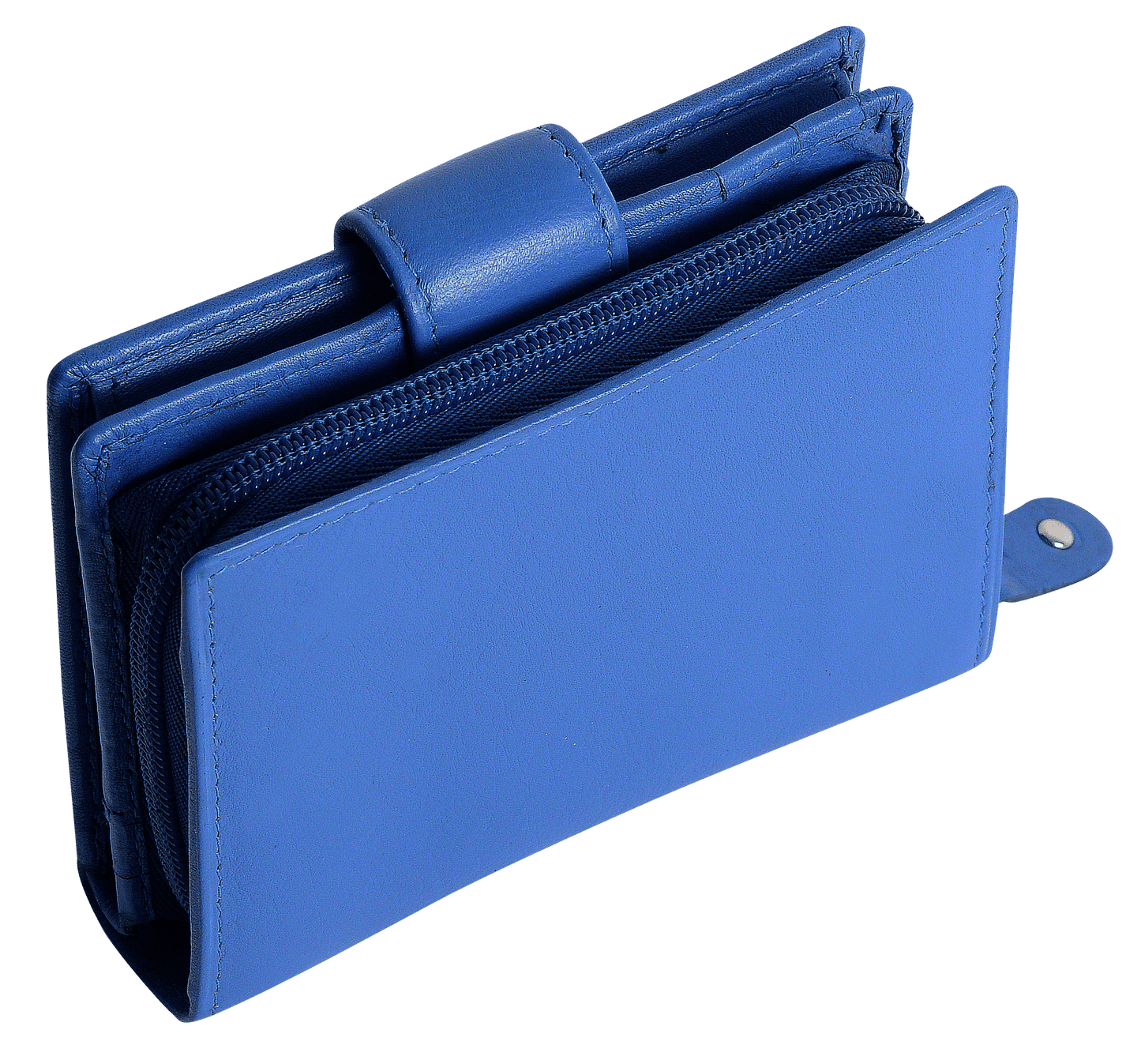 SADDLER EMILY Handmade Leather Mid-Size Wallet – RFID Protected | 10 Card Slots, Secure Tab Closure & Zipped Coin Pocket | Gift Boxed