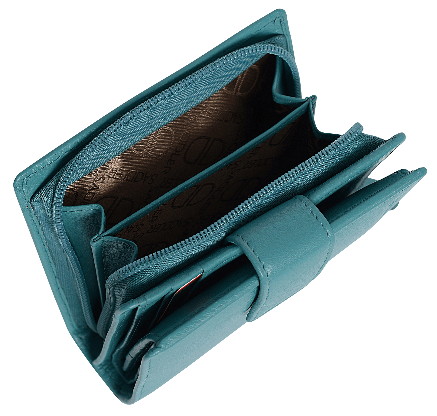 SADDLER EMILY Handmade Leather Mid-Size Wallet – RFID Protected | 10 Card Slots, Secure Tab Closure & Zipped Coin Pocket | Gift Boxed