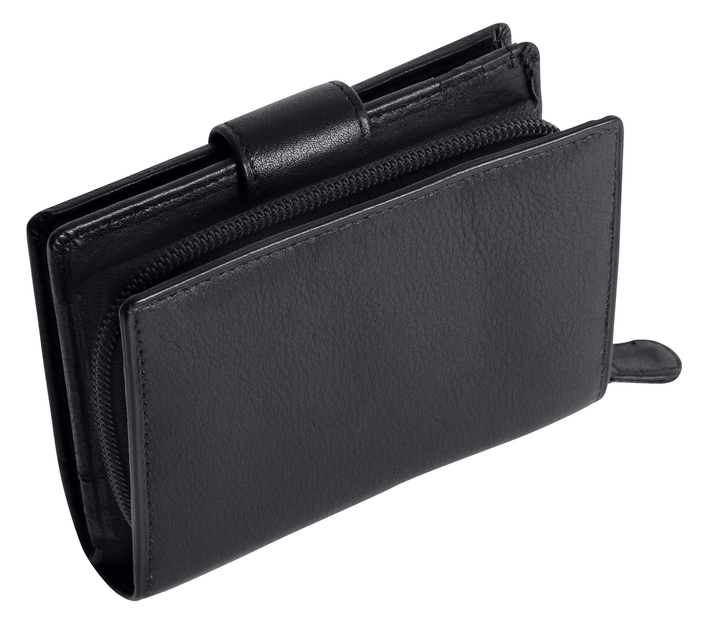 SADDLER EMILY Handmade Leather Mid-Size Wallet – RFID Protected | 10 Card Slots, Secure Tab Closure & Zipped Coin Pocket | Gift Boxed