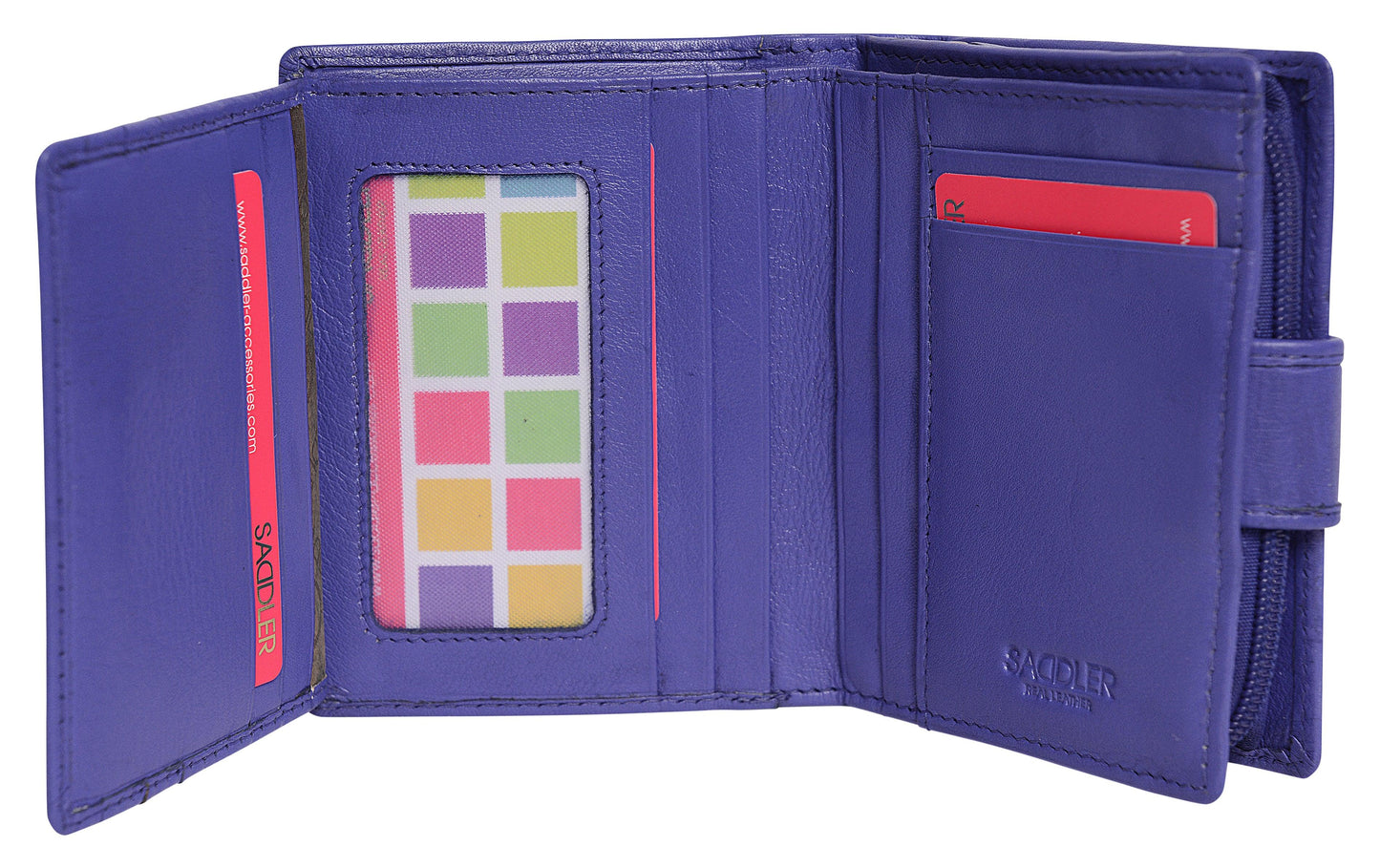 SADDLER EMILY Handmade Leather Mid-Size Wallet – RFID Protected | 10 Card Slots, Secure Tab Closure & Zipped Coin Pocket | Gift Boxed