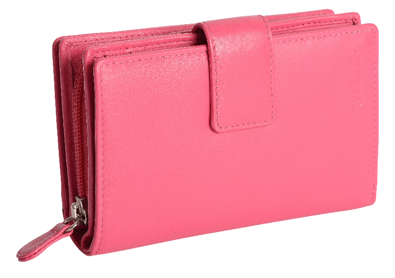 SADDLER GEORGIE Leather Double-Sided Purse - 13 Card Slots, Generous Space for Notes and Coins - RFID Protected