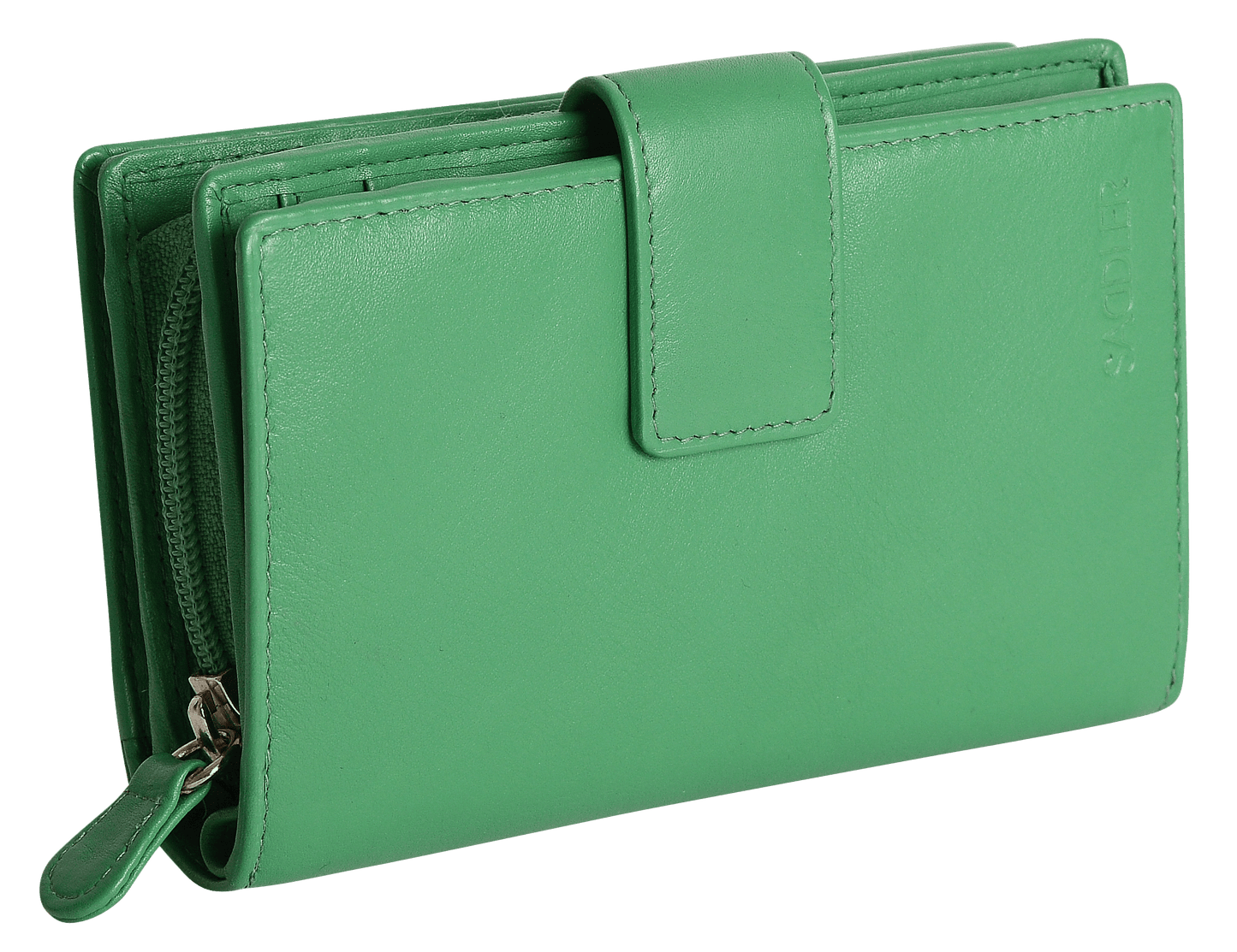 SADDLER GEORGIE Leather Double-Sided Purse - 13 Card Slots, Generous Space for Notes and Coins - RFID Protected