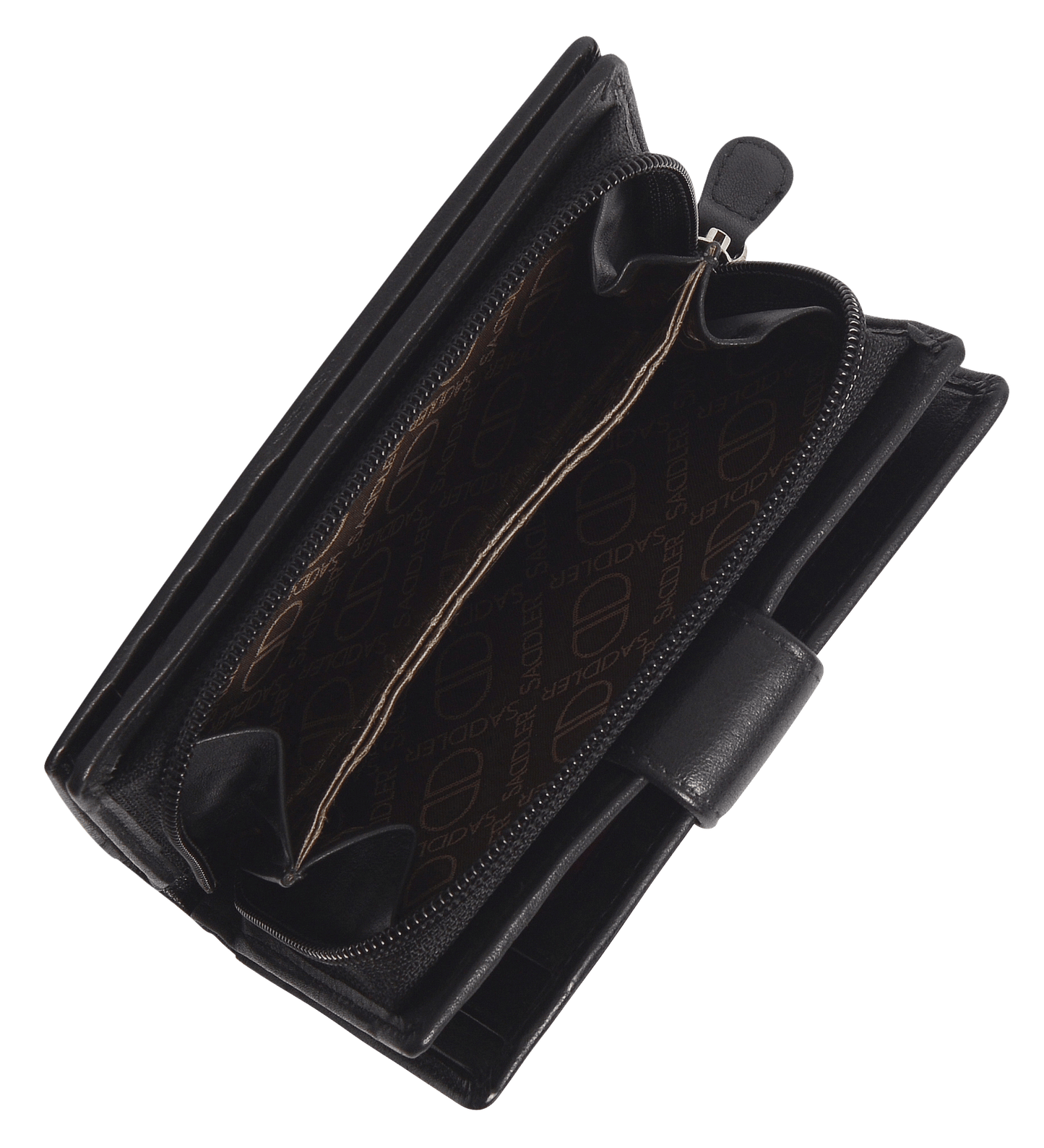 SADDLER GEORGIE Leather Double-Sided Purse - 13 Card Slots, Generous Space for Notes and Coins - RFID Protected