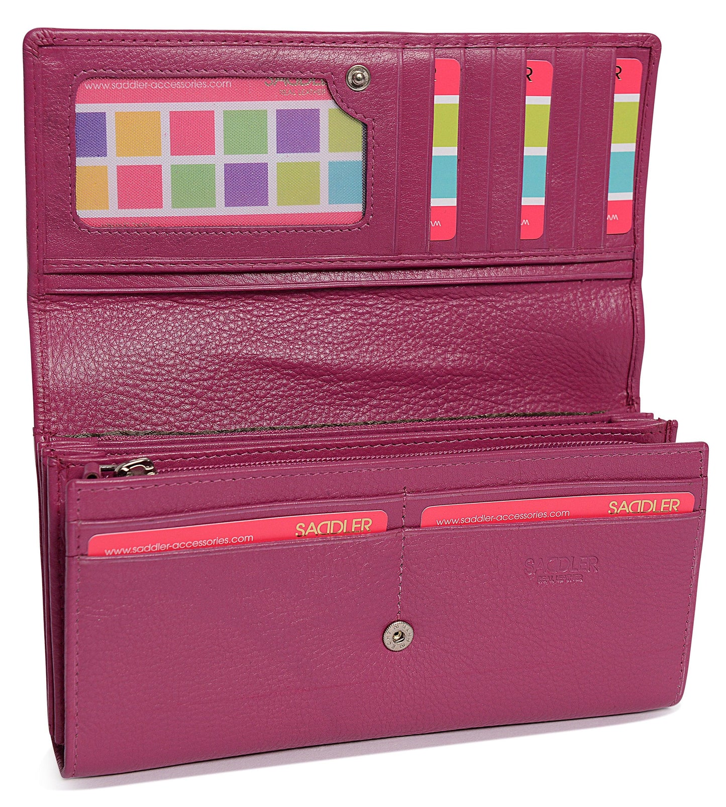 Large Leather Multi-Section Purse "Grace" – Handmade by Saddler | RFID Protected & Gift Boxed