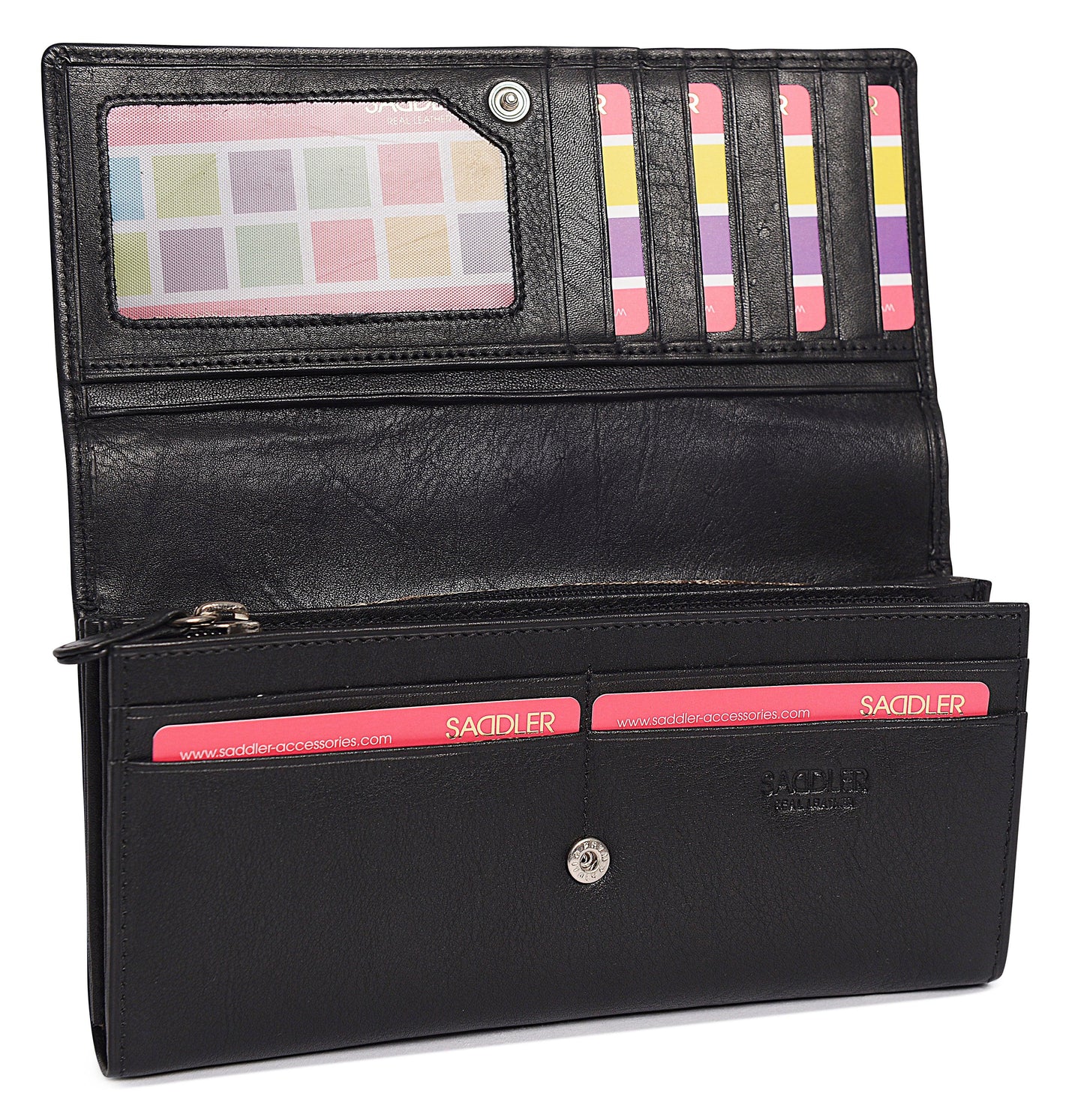 Large Leather Multi-Section Purse "Grace" – Handmade by Saddler | RFID Protected & Gift Boxed