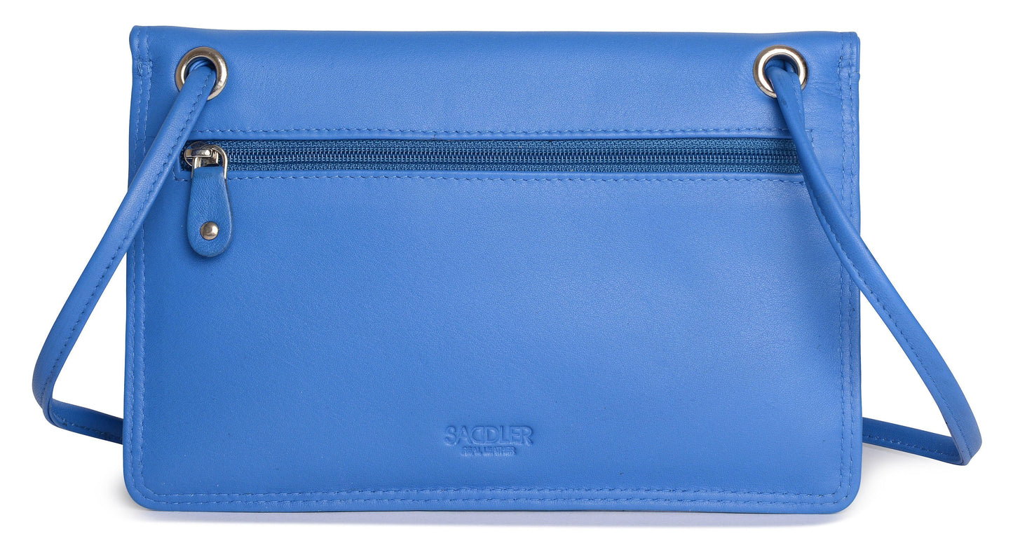 SADDLER ISABELLE Leather Slimline Crossbody Bag - Adjustable Strap, Multiple Pockets, Magnetic Closure - RFID Protected