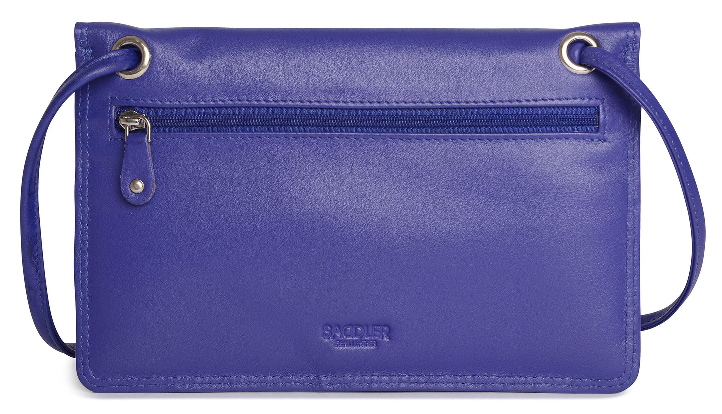 SADDLER ISABELLE Leather Slimline Crossbody Bag - Adjustable Strap, Multiple Pockets, Magnetic Closure - RFID Protected