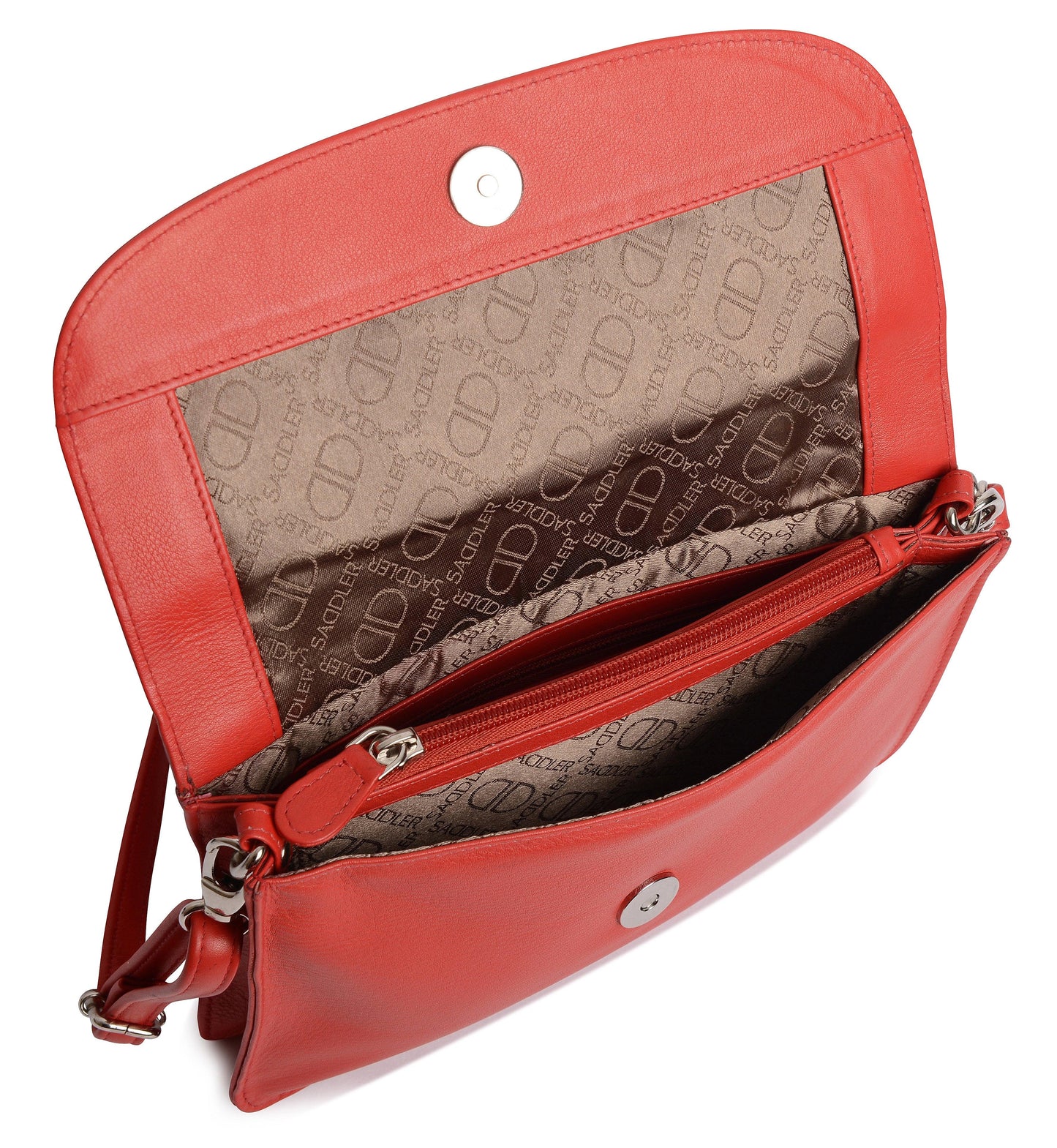 SADDLER Olivia 3-Section Leather Crossbody Bag & Clutch – Compact & Stylish - Gift Boxed