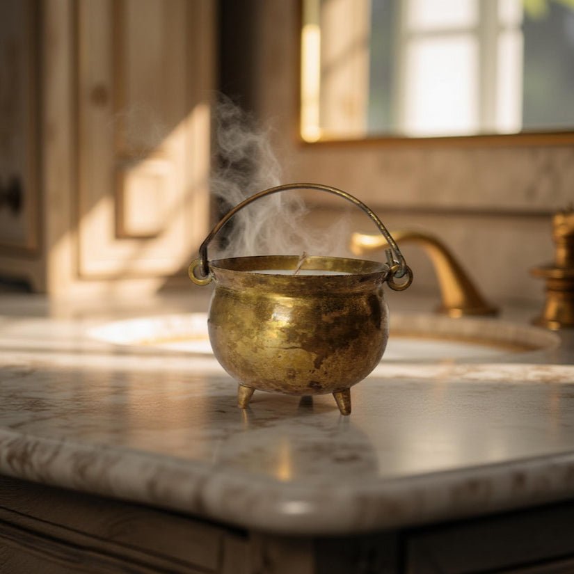 Vintage Salt Cellar Candle – Amber & Rock Salt