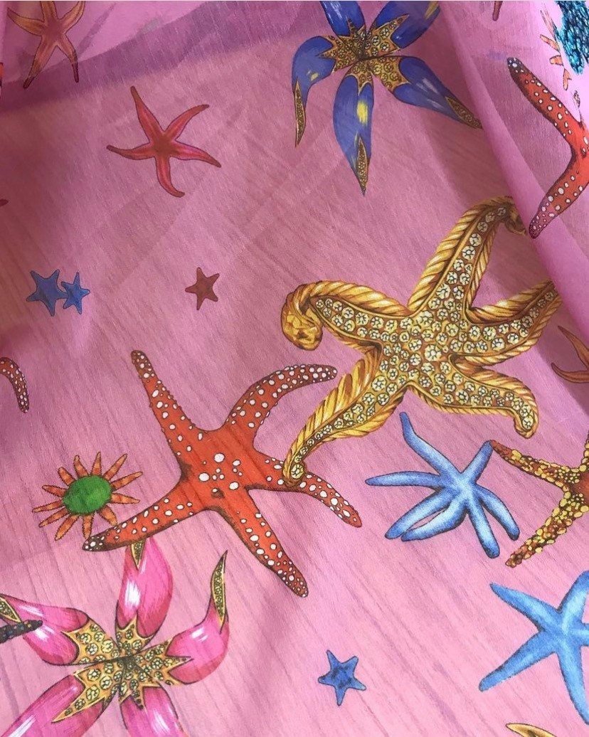 Sea Shell Pattern Sugar Chiffon Fabric