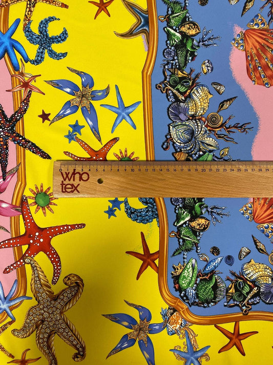 Sea Shells  Starfish Fabric – Fabric by Metre, Multiple Options for Sewing & Dressmaking