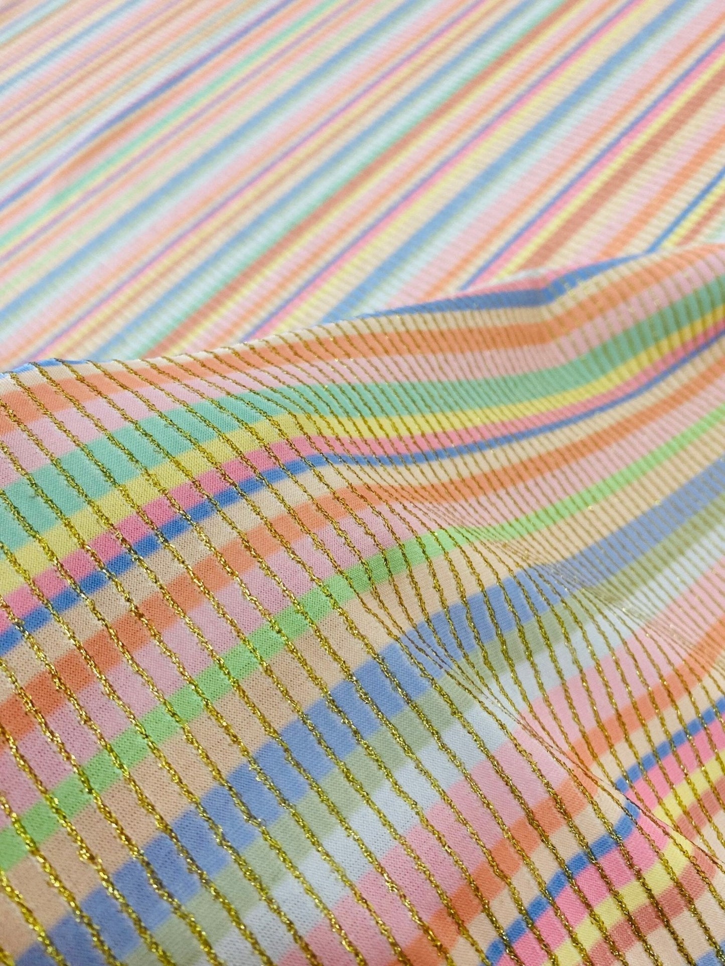 Soft Color Striped Shimmer Ottoman Fabric