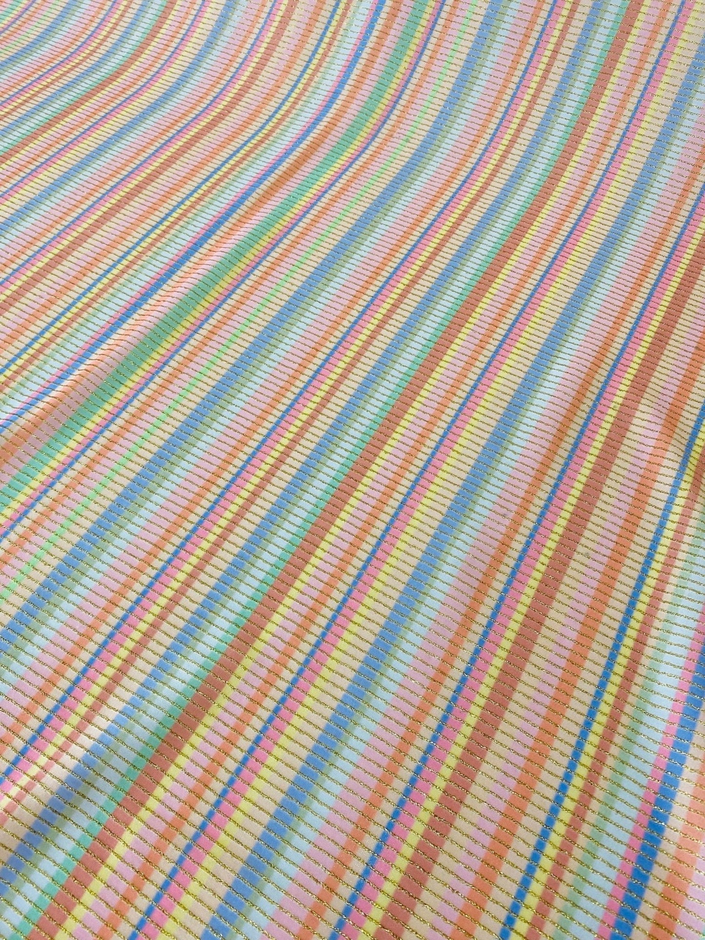 Soft Color Striped Shimmer Ottoman Fabric