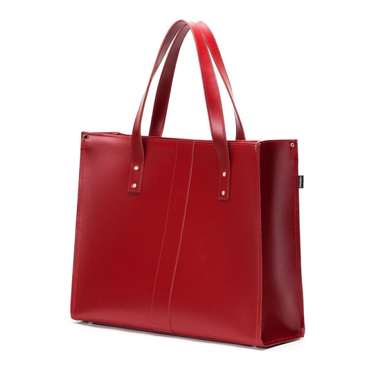 Handmade Leather Shopper - Red