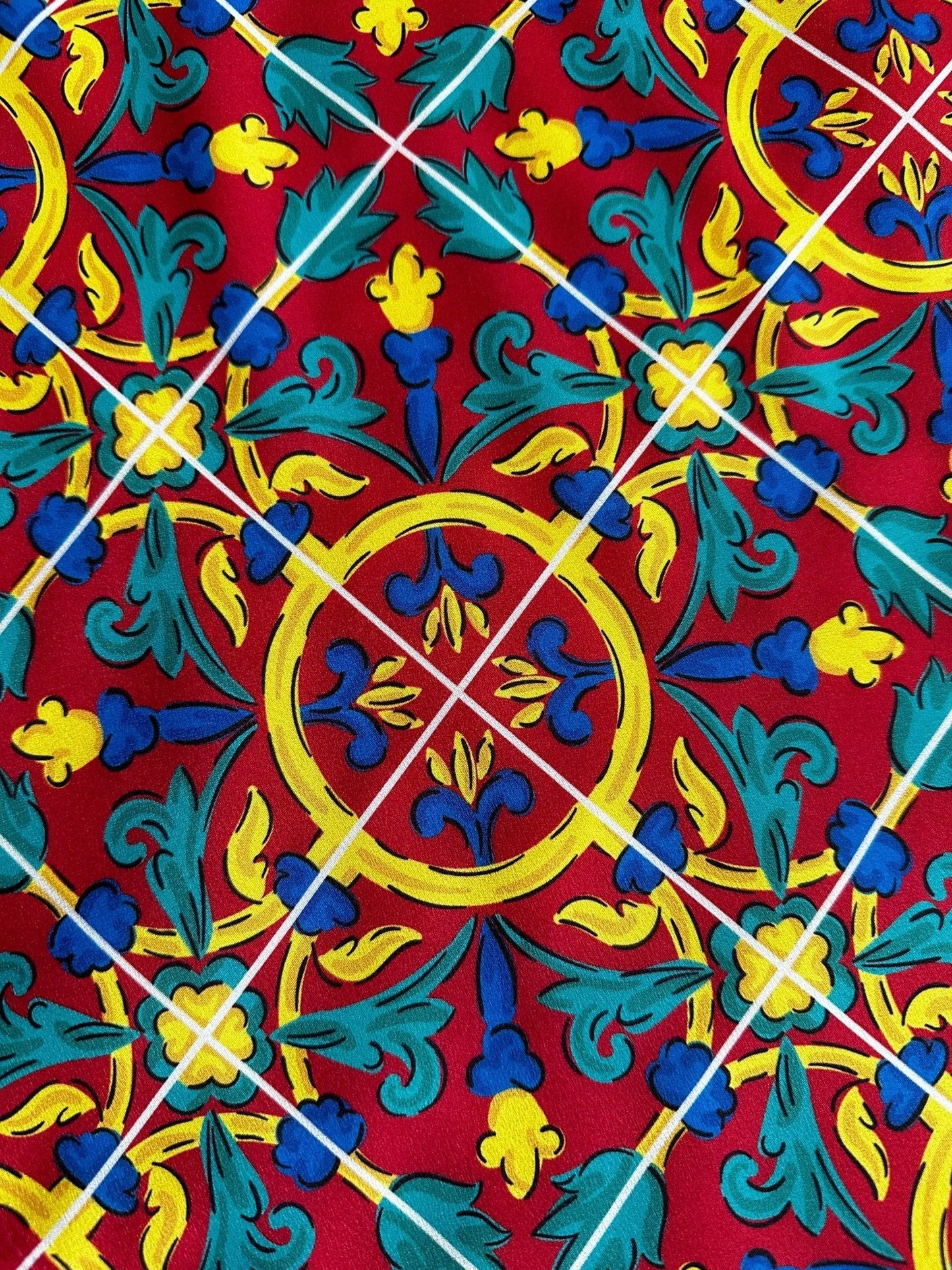 Sicilian Pattern Bordeaux Fabric