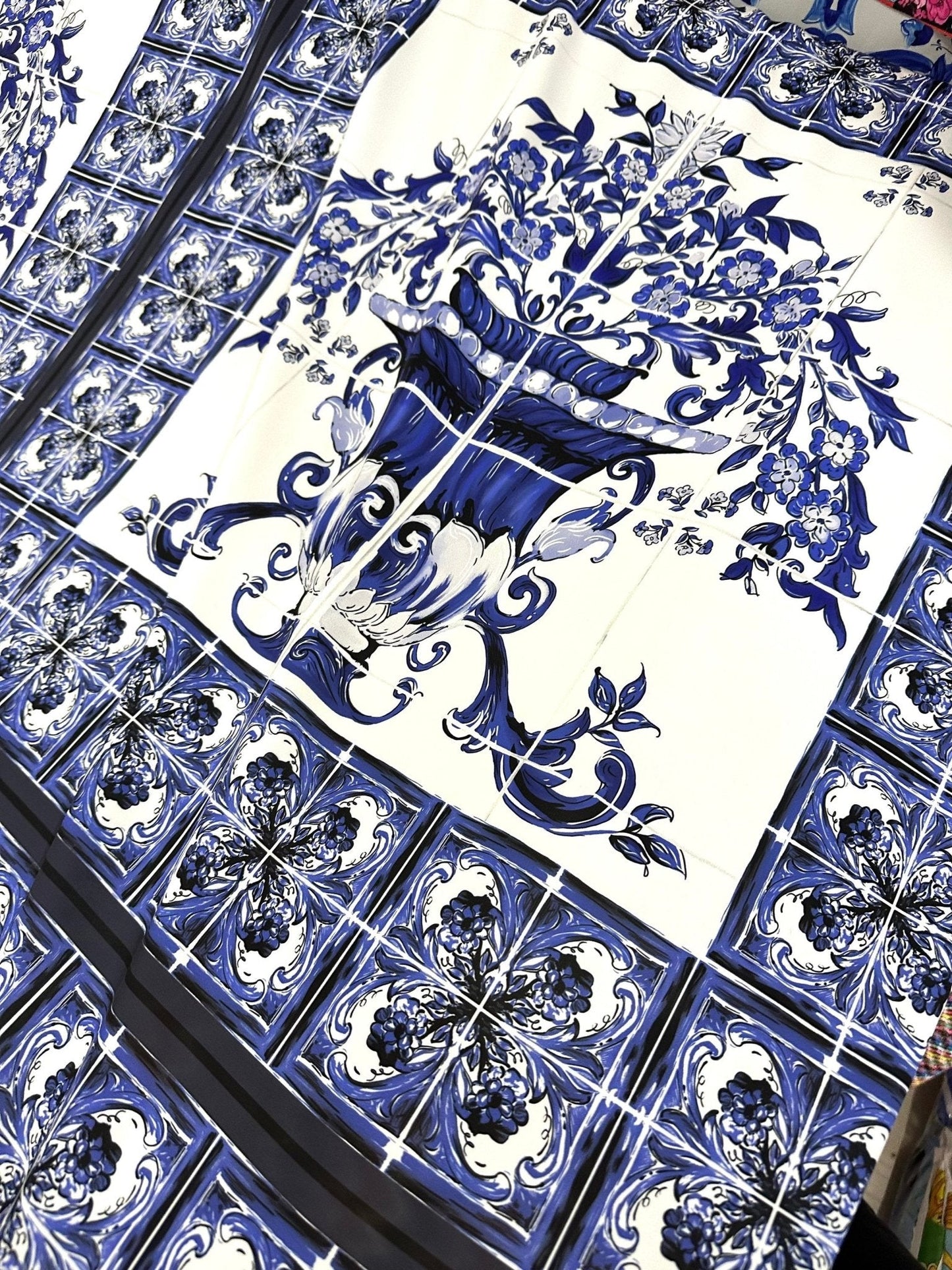 Majolica Floral Upholstery Fabric
