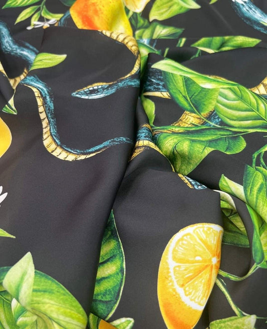 Snake and Lemon Fabric – Multiple Fabric Options, Sold by Metre