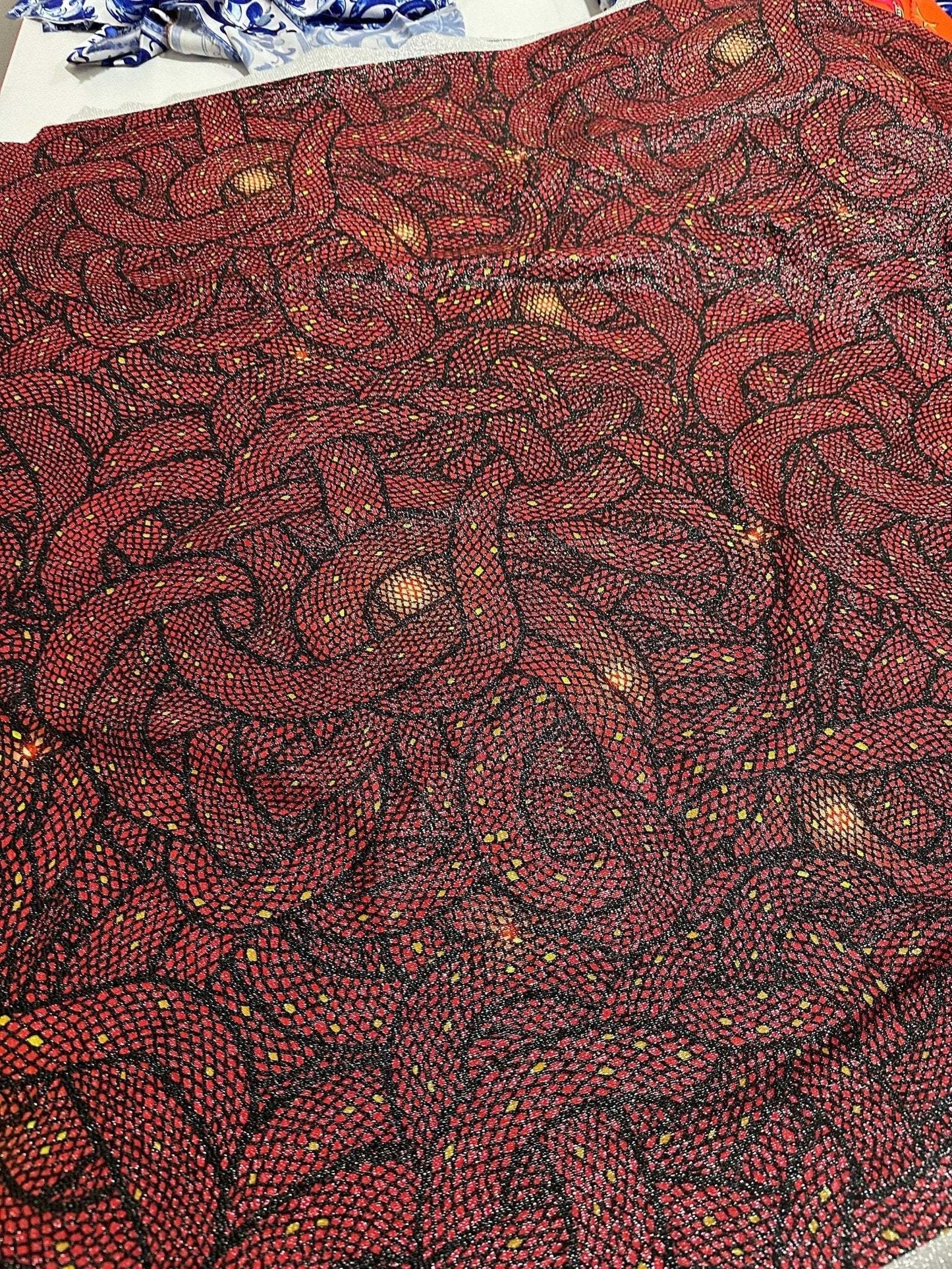 Snake Skin Lurex Knit Fabric