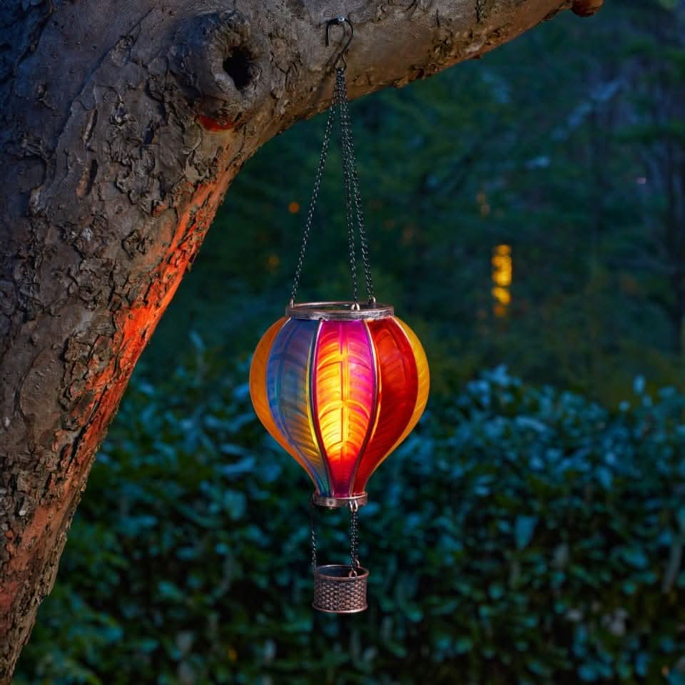 Rainbow Flaming Balloon Hanging Solar Light