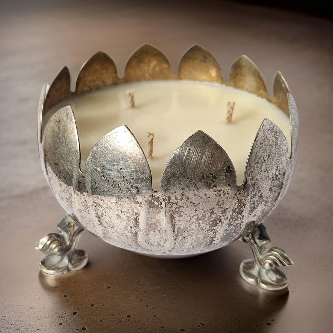 Repurposed Flower Bowl Candle - Velvet Tonka