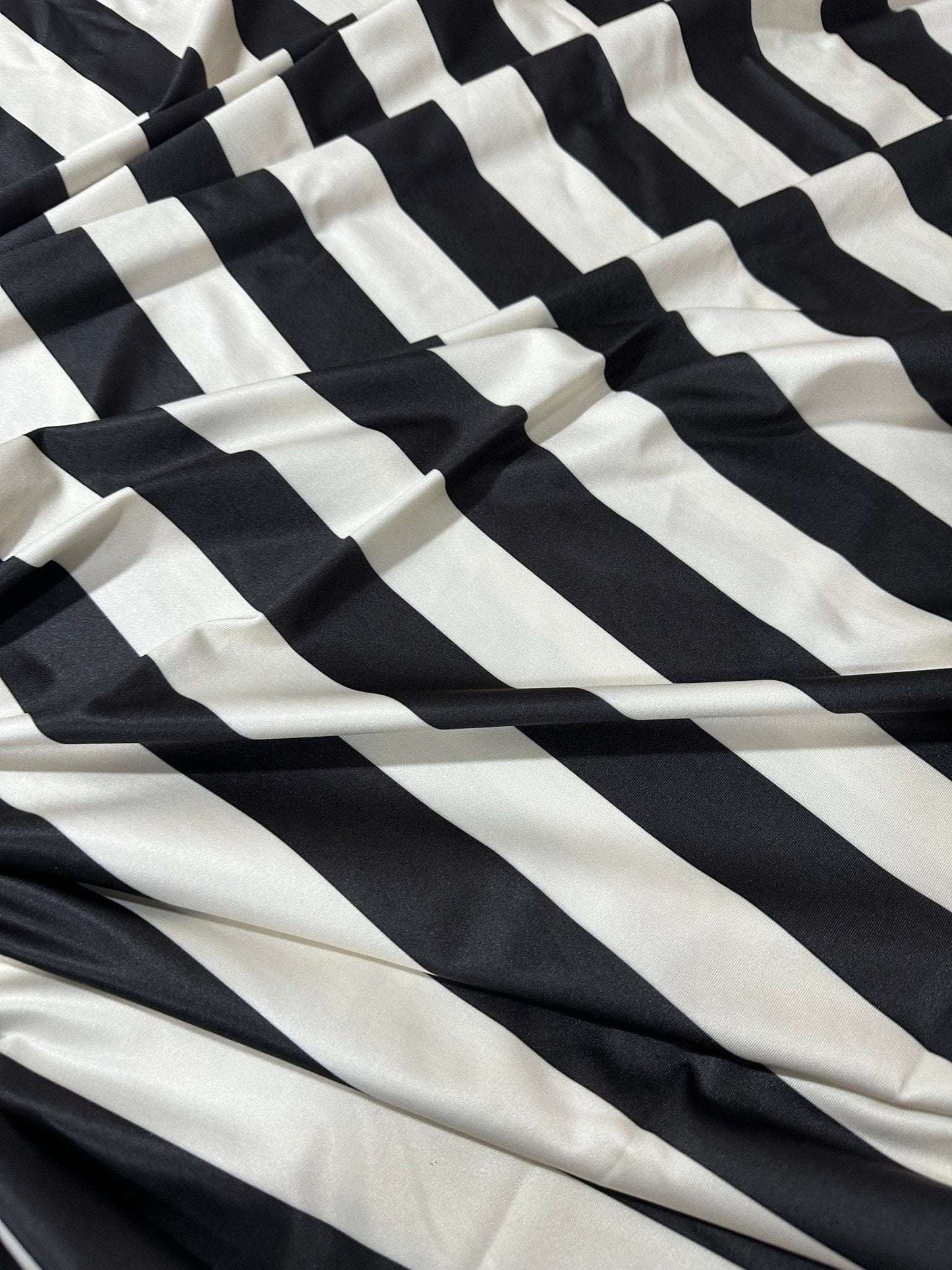 Black and Off-White Striped Fabric – Multiple Fabric Options, Sold by Metre