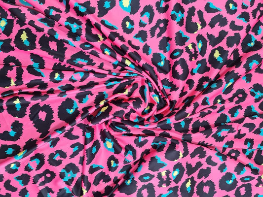 Sugar Pink Leopard Print Fabric – Custom Printed Fabric on Satin, Crepe, Spandex or Chiffon