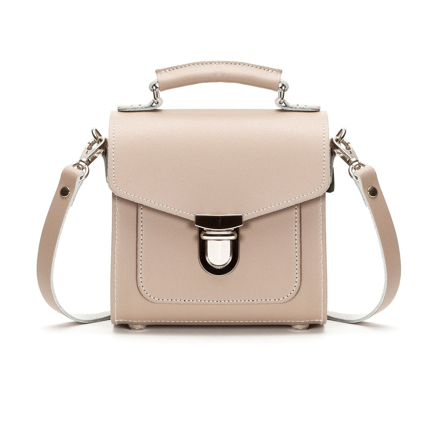 Handmade Leather Sugarcube Handbag - Iced Coffee