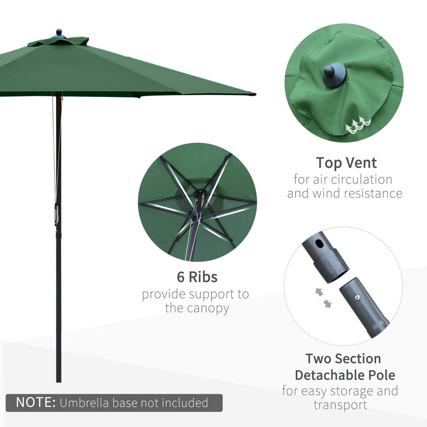 2.8m Garden Parasol Umbrella