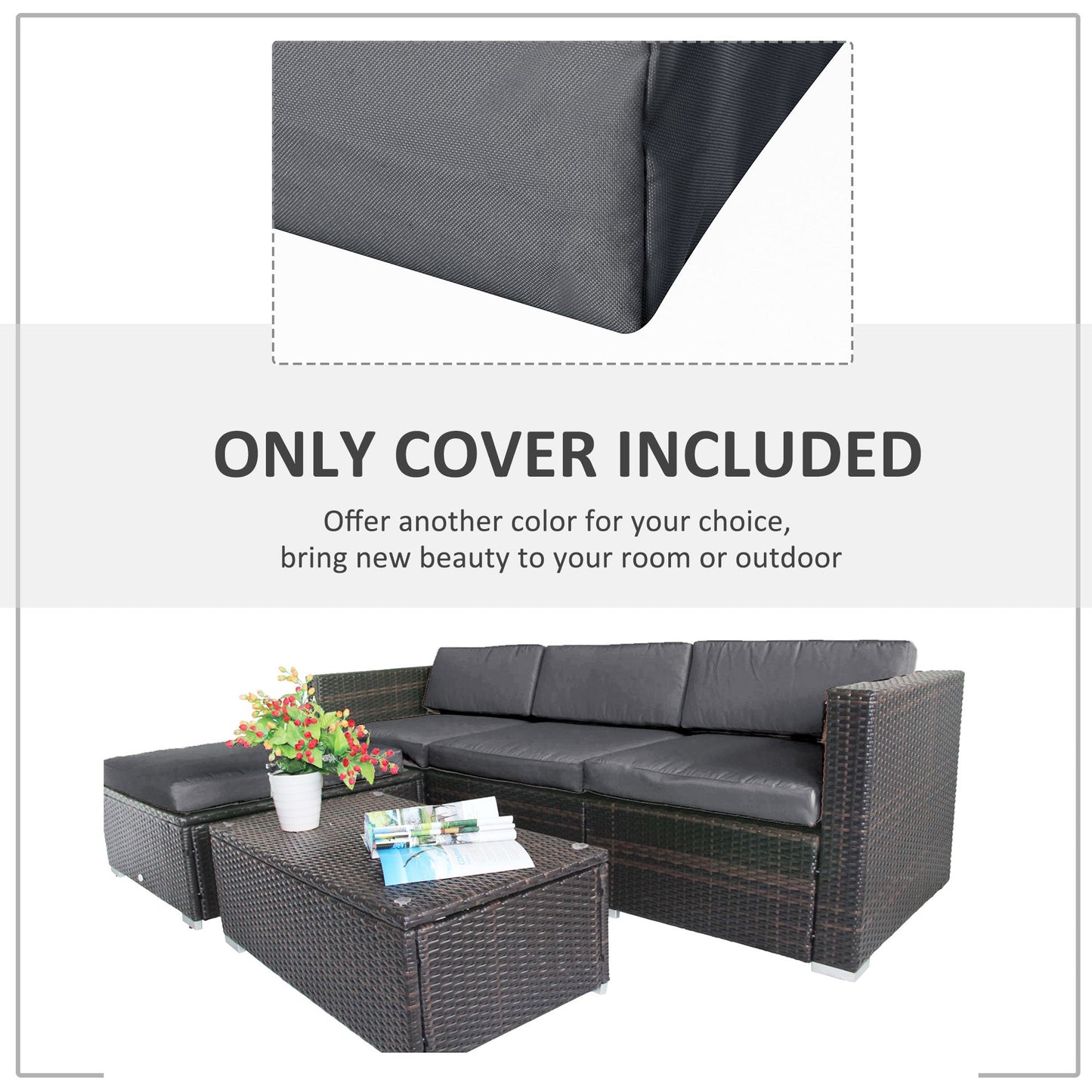 Cushion Cover Replacement Garden Rattan Patio Furniture Seat Cover