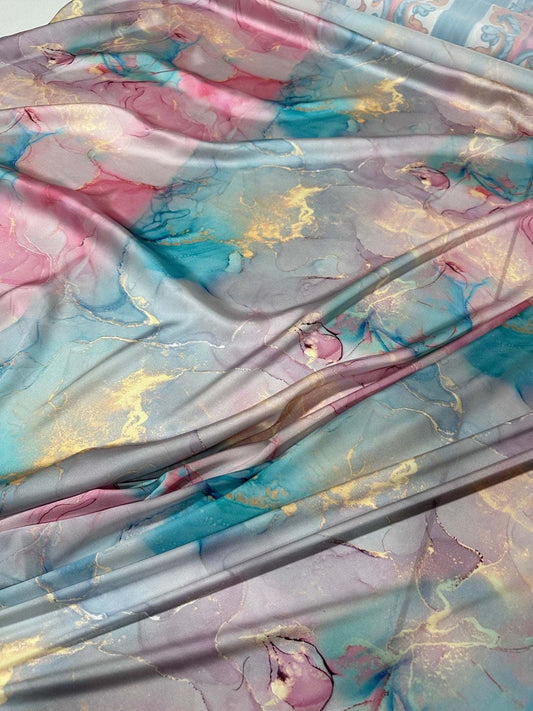 Tie Dye Cloud Fabric – Custom Printed Fabric on Satin, Crepe, Spandex or Chiffon