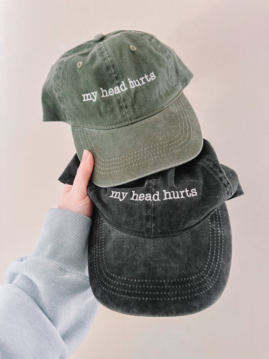 My Head Hurts embroidered baseball cap