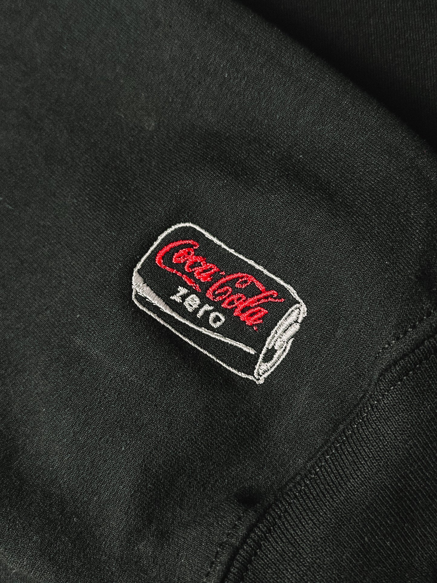 I Need A Coke Zero embroidered crewneck sweatshirt with sleeve detail