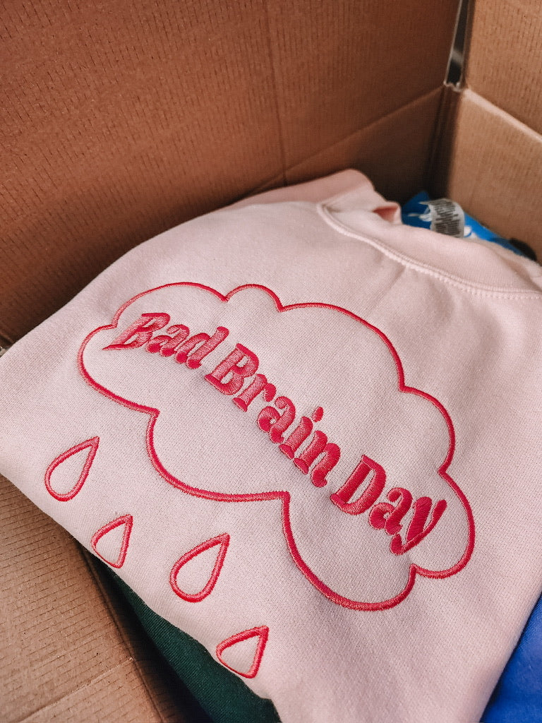 Bad Brain Day embroidered crewneck sweatshirt