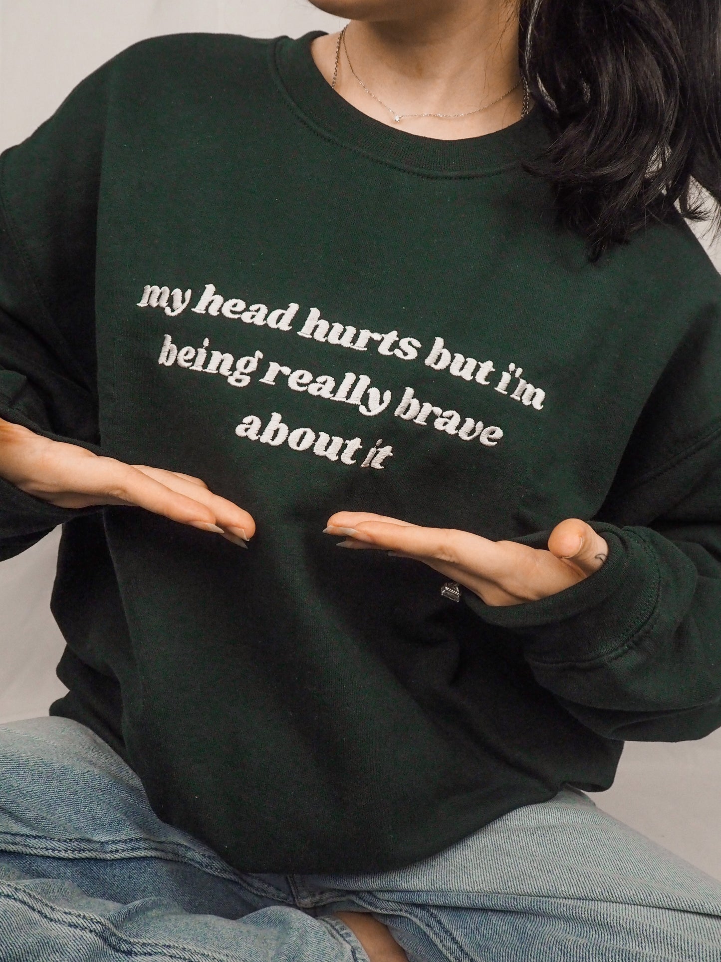 My Head Hurts embroidered sweatshirt