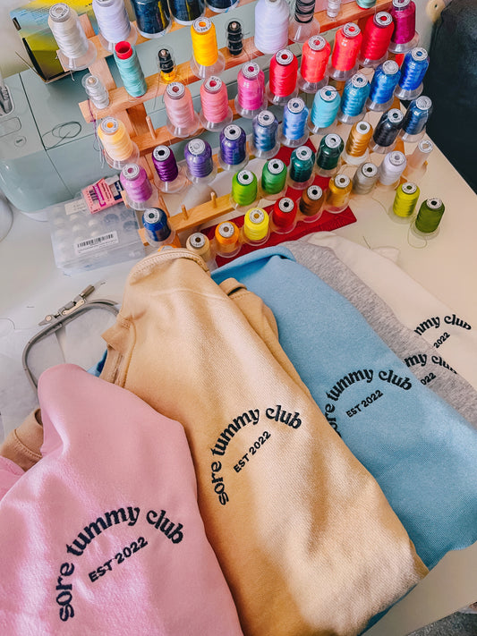 Sore Tummy Club embroidered sweatshirt