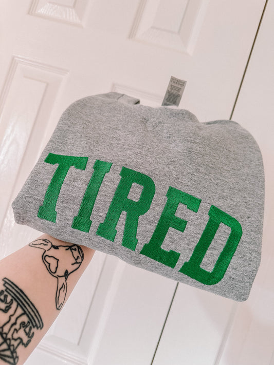 Tired embroidered sweatshirt