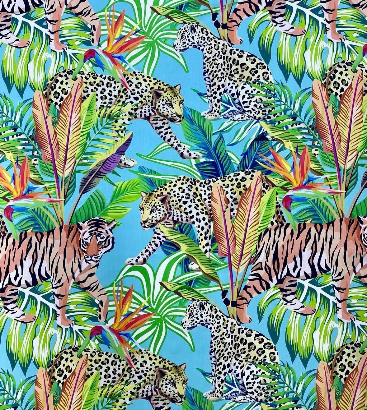 Tropical and Leopard Pattern Fabric Bundle