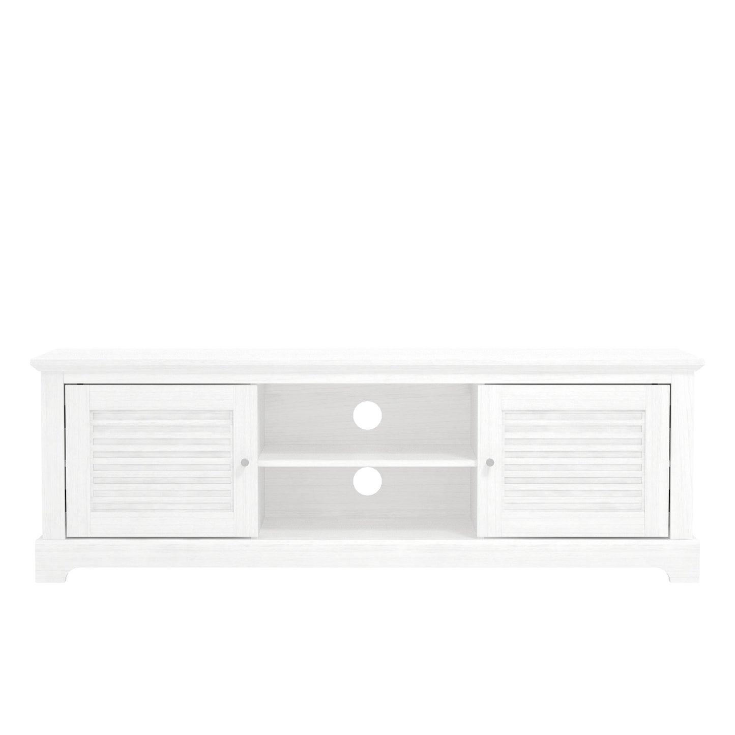 Salcombe TV Unit White 6 Shelves 2 Doors
