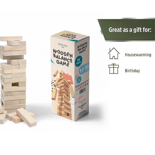 Bascuda Classic Wooden Wooden Balance Tumbling Tower Game