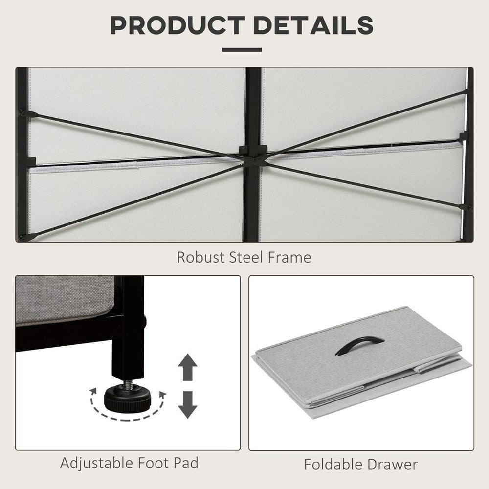 HOMCOM Grey 8 Drawer Fabric Chest: Closet & Hallway Storage, Wooden Top, High Quality