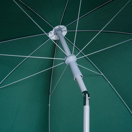 2.2M Beach Umbrella Parasol Canopy Shade Tilt Sun Shelter Steel Dark Green