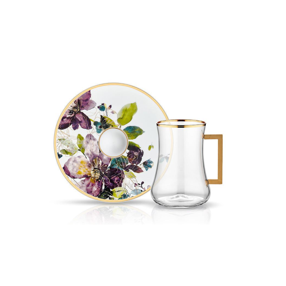 Dervish Planta Tea Glass with Handle and Saucer