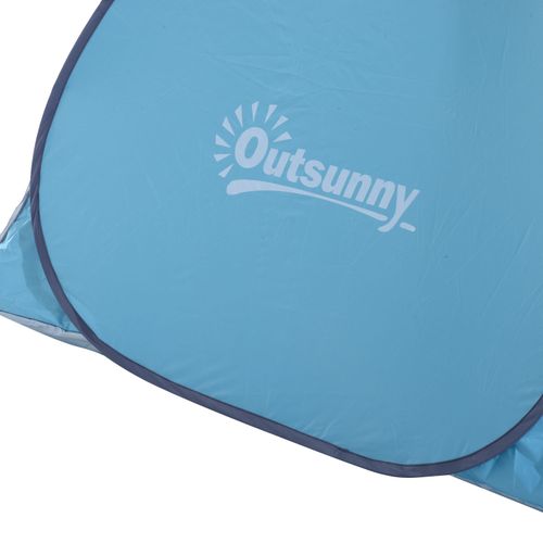 Outsunny Pop up Beach Tent, UV 30+ Sun Shelter with Carry Bag, 2x1.5m for 2-3 Person, Blue