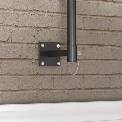 Outsunny Sun Parasol with Vent, Wall Umbrella for Patio, Garden, Pool, Grey