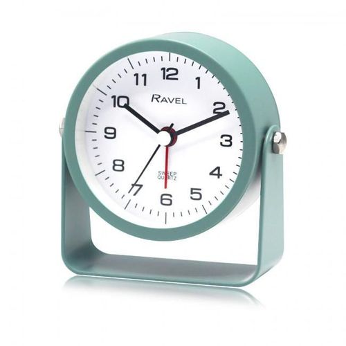 Ravel Bedside Round Metal Alarm Clock with Stand Green RC050.11