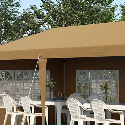 Outsunny 3 x 6m Heavy Duty Gazebo Marquee Party Tent with Storage Bag Khaki