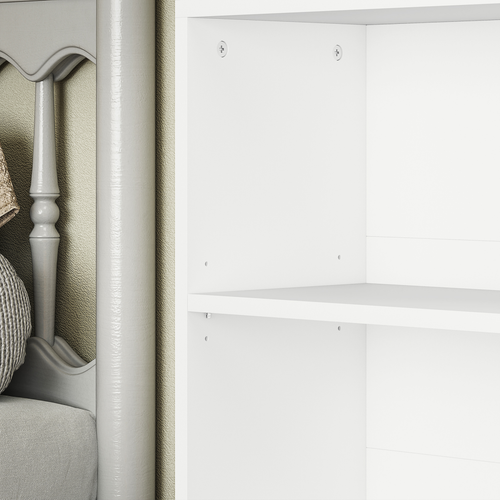 6-Tier Bookshelf, Freestanding Bookcase with Adjustable Shelves, White