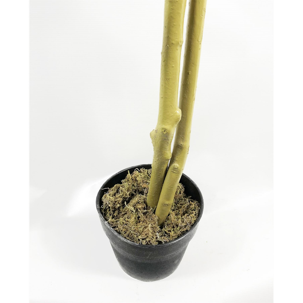 Premium Red Ficus Tree - 120cm (4ft) - Realistic & Durable - Gold Metal Planter