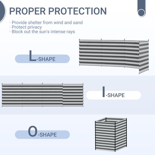 Outsunny Camping Windbreak Portable Wind Blocker Privacy Wall, 540cm x 150cm
