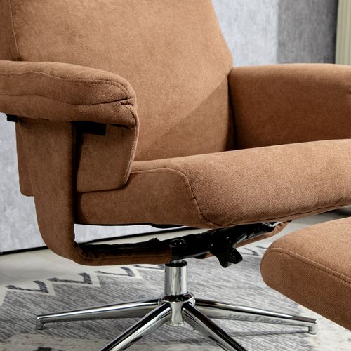 HOMCOM Recliner Chair with Footstool with Adjustable Back